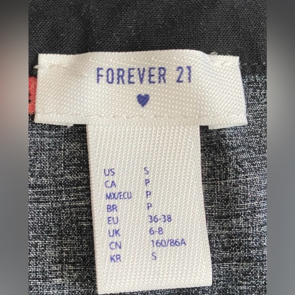 Forever 21 Kiss Lips Pj Set NWOT Black w/red lips Sz S - Picture 6 of 11